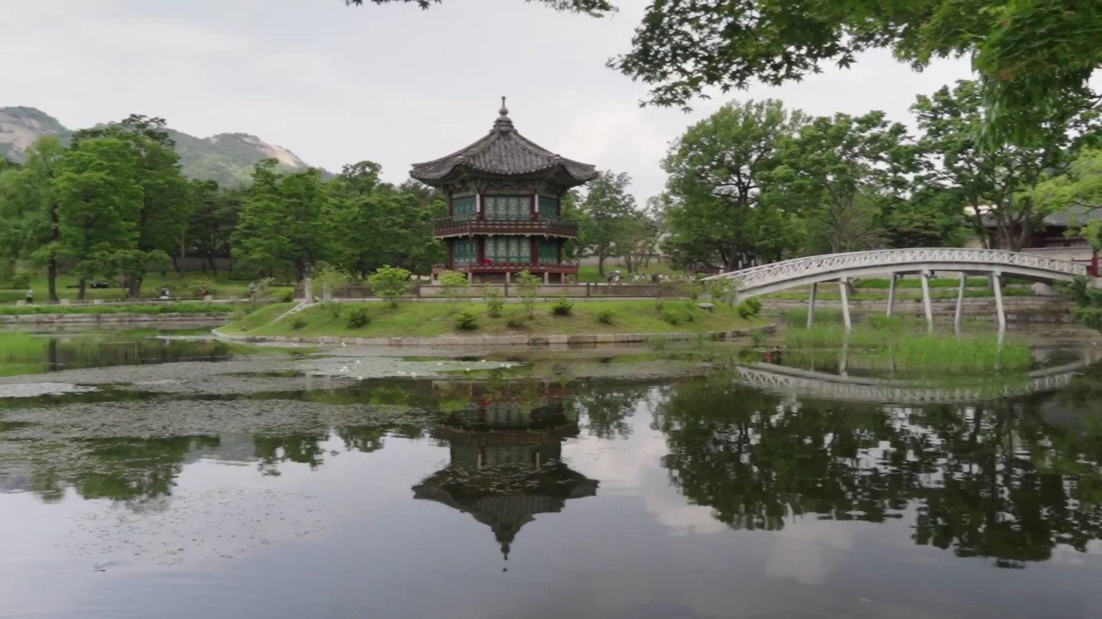Pavilion and lotus pond, Seoul